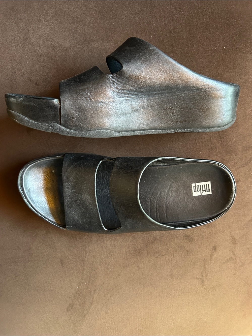 Fitflop Black Dual-Strap Slide Sandals